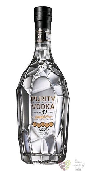 Purity „ Connoisseur Reserve Organic 51 ” ultra premium Sweden vodka 40% vol.  0.70 l