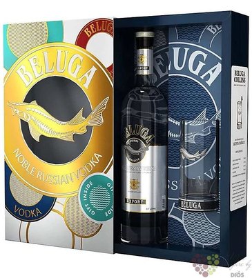Beluga noble High glass luxury gift box of Ruissian vodka 40% vol.  0.70 l