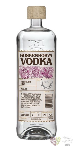 Koskenkorva  Raspberry Pine  flavored Finland vodka 37.5% vol.  1.00 l