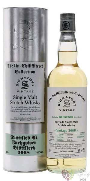 Inchgower 2008 „ Signatory UnChilfiltered ” Speyside whisky 46% vol.  0.70 l