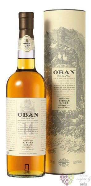 Oban 14 years old single malt Highland whisky 43% vol.  0.70 l