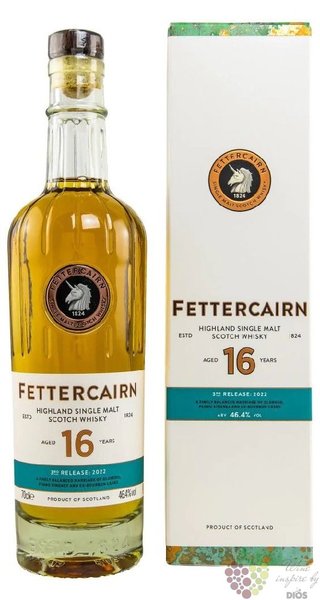 Fettercairn aged 16 years  3rd Release bott. 2022  Highland whisky 46.4% vol.  0.70 l