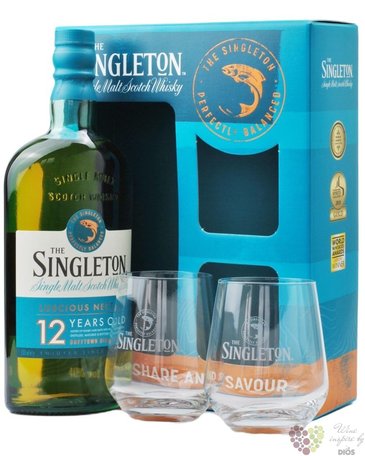 Singleton of Dufftown aged 12 years + 2 glass Speyside single malt whisky 40% vol.  0.70 l