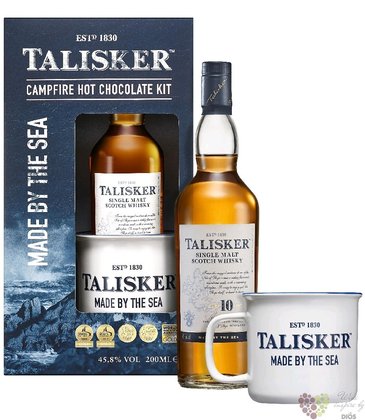 Talisker 10 years old gift set single malt Skye whisky 45.8% vol.  0.20 l