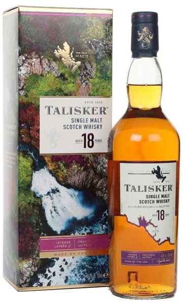 Talisker aged 18 years old Single malt Island of Skye whisky 45.8% vol.  0.70 l
