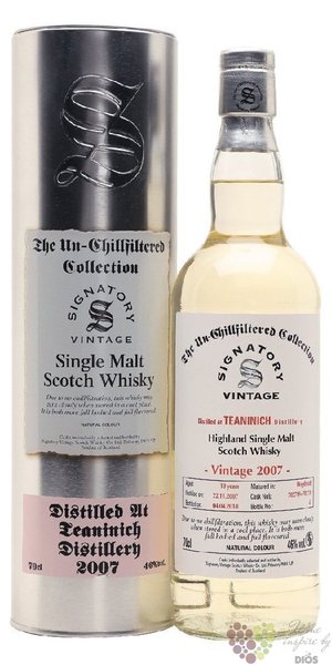 Teaninich 2007  Signatory Unchillfiltered  Highland whisky 46% vol.  0.70 l