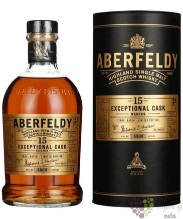 Aberfeldy Exceptional cask  Sherry Oloroso  aged 15 years Highlands whisky 43% vol.  0.70 l