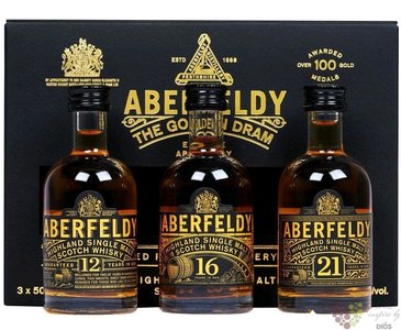 Aberfeldy  the Golden dram  Highlands whisky 40% vol.  3x0.05 l