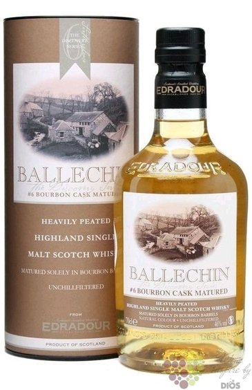 Ballechin  Bourbon cask matured  6th release of Highland whisky Edradour 46% vol.  0.70 l