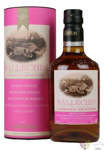 Ballechin  Bordeaux cask matured  7th release of Highland whisky Edradour 46% vol.  0.70 l