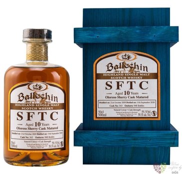 Ballechin SFTC 2009  Oloroso Sherry cask  aged 10 years Highland whisky 59.1% vol.  0.50 l