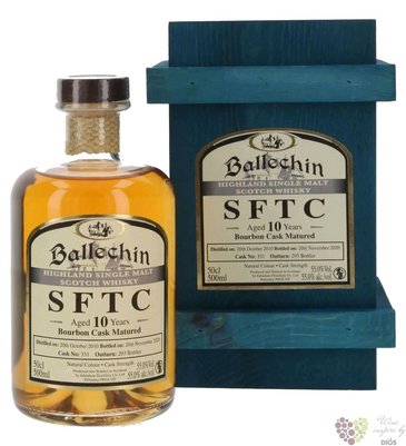 Ballechin SFTC 2010  Bourbon cask  aged 10 years Highland whisky 55% vol.  0.50 l