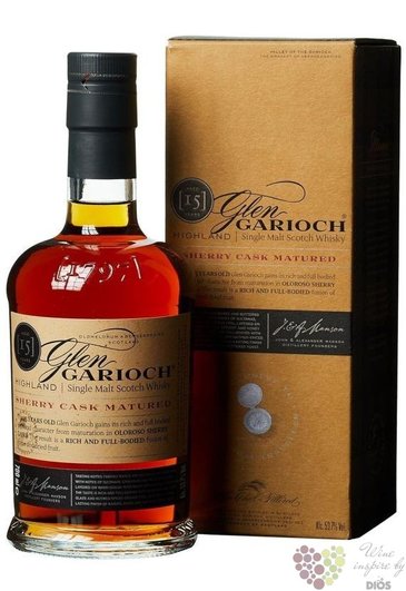 Glen Garioch  Sherry Cask Matured  aged 15 years single malt Highland whisky 53.7% vol.  0.70 l
