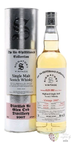 Glen Ord 2007  Signatory UnChillfiltered  12 years old single malt Highland whisky 46% vol. 0.70 l