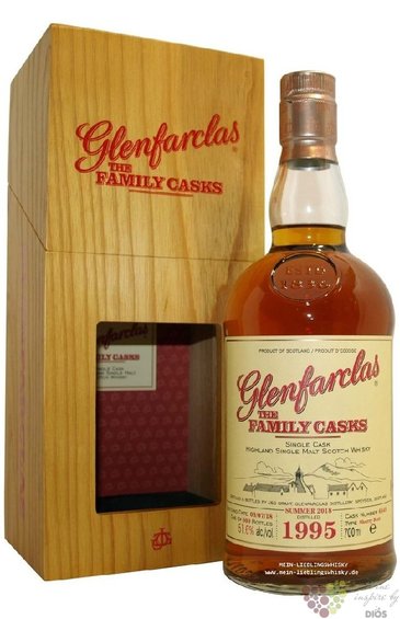 Glenfarclas 1995  Familly cask Summer 2018  single malt Speyside whisky 51.6% vol.  0.70 l