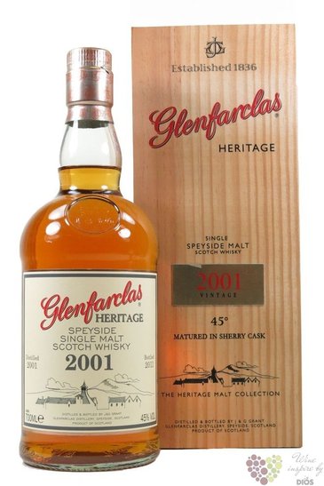 Glenfarclas 2001  Heritage  single malt Speyside Scotch whisky 45% vol. 0.70 l