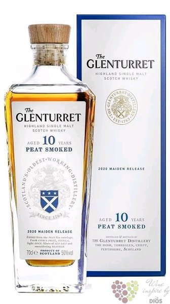 Glenturret Maiden release 2021  Peat Smoked  aged 10 years Highland whisky 50% vol. 0.70 l