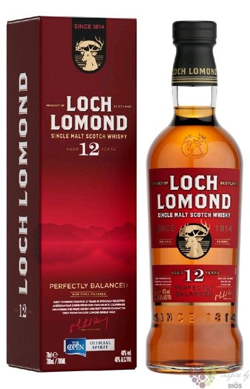 Loch Lomond  Perfectly balanced  aged 12 years Highland whisky 46% vol.  0.70 l