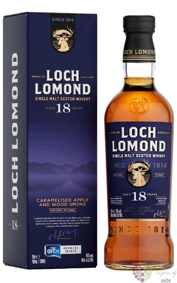 Loch Lomond  Caramelized Apple &amp; Wood Smoke  aged 18 years Highland whisky 46% vol.  0.70 l