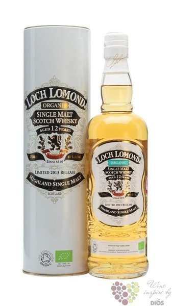 Loch Lomond  Organic  aged 12 years single blend Highland whisky 46% vol.  0.70 l