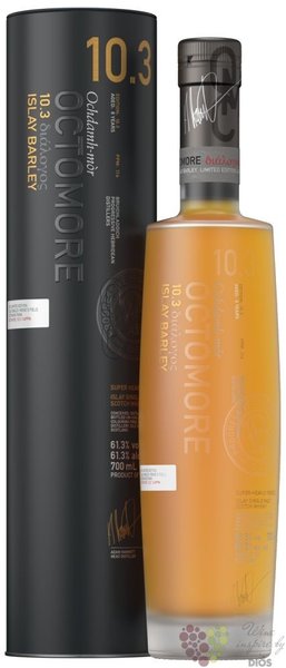 Octomore Wine cask  edition 10.3 114 ppm  Islay whisky by Bruichladdich  61.3% vol.  0.70 l