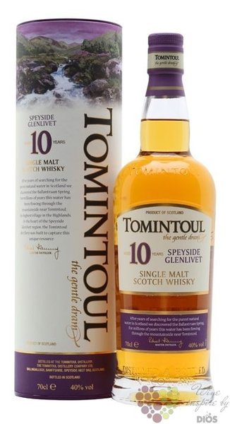 Tomintoul 10 years old Speyside single malt whisky 40% vol.  0.70 l
