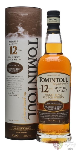 Tomintoul  Oloroso sherry cask  aged 12 years Speyside whisky 40%vol.  0.70 l