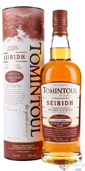Tomintoul  Seiridh  Speyside Glenlivet whisky 40% vol.  0.70 l