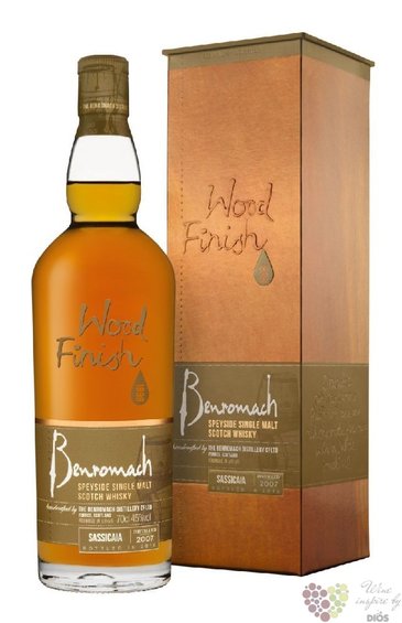 Benromach Wood finish  Sassicaia cask  2007 single malt Speyside whisky 45% vol.  0.70 l
