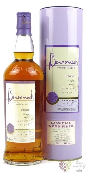 Benromach Wood finish  Sassicaia cask  2002 single malt Speyside whisky 45% vol.  0.70 l