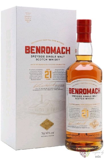 Benromach 21 years old single malt Speyside whisky 43% vol.  0.70 l