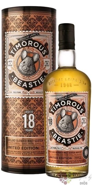 Timorous Beastie aged 18 years Highland blended malt whisky by Douglas Laing 46.8% vol.  0.70 l
