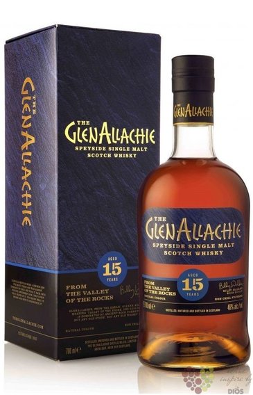 GlenAllachie aged 15 years single malt Speyside whisky 46% vol.  0.70 l