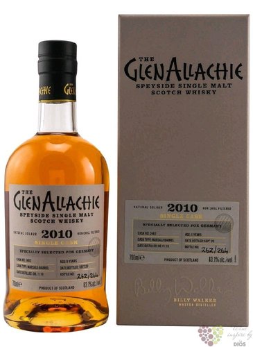 GlenAllachie 2010  Single cask no. 4552  Speyside whisky 62.2% vol.  0.70 l