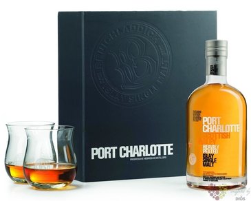 Port Charlotte  Scottish Barley Heavily Peated  gift set single malt Islay whisky 50% vol.  0.70 l