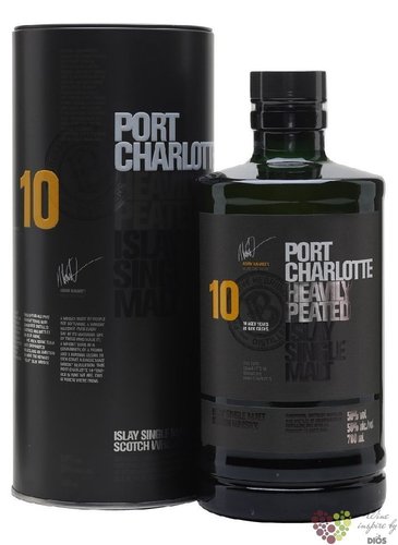 Port Charlotte aged 10 years single malt Islay whisky 50% vol.  1.00 l