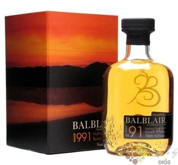 Balblair 1991 single malt Highland Scotch whisky 43% vol.  0.05 l