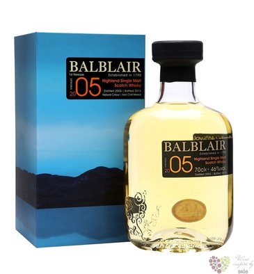 Balblair 2005 vintage single malt Highland whisky 46% vol.  0.70 l