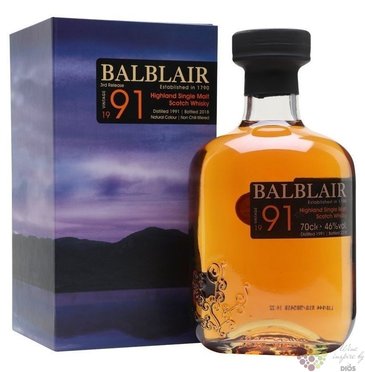 Balblair 1991 single malt Highland Scotch whisky 46% vol.  0.70 l