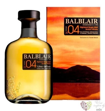 Balblair 2004  Bourbon cask matured  Highland whisky 46% vol.  1.00 l