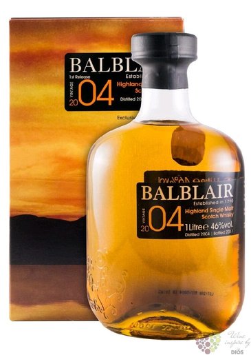 Balblair 2004  Sherry cask matured  Highland whisky 46% vol.  1.00 l