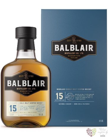Balblair aged 15 years Single malt Highland whisky 46% vol.  0.70 l