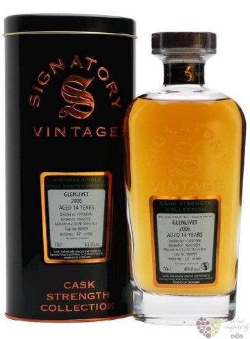 Glenlivet 2006  Signatory Cask Strength  Speyside whisky 62.9% vol.  0.70 l