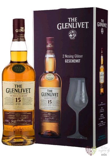 Glenlivet  French oak reserve  aged 15 years 2glass pack Speyside whisky 40% vol.  0.70 l