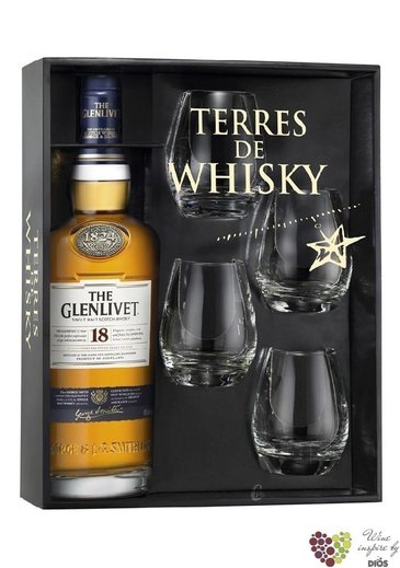 Glenlivet  French oak reserve  aged 15 years 4glass pack Speyside whisky 40% vol.  0.70 l