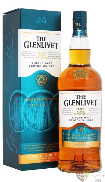 Glenlivet Triple cask matured  White Oak Reserve  Speyside whisky 40% vol.  1.00 l