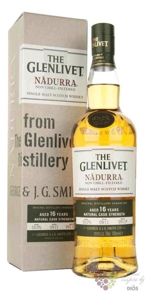 Glenlivet  Nadurra - Batch:0911P  aged 16 years Speyside single malt whisky 53% vol.  0.70 l