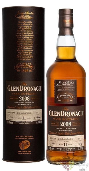 GlenDronach 2008  Pedro Ximenez cask  Highland whisky 46% vol.  0.70 l