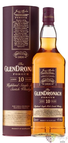 GlenDronach  Forgue  aged 10 years single malt Highland whisky 43% vol.  1.00l