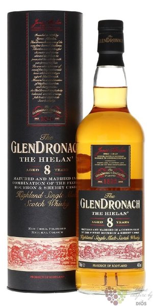 GlenDronach  the Hielan  aged 8 years single malt Highland whisky 46% vol.  0.70 l